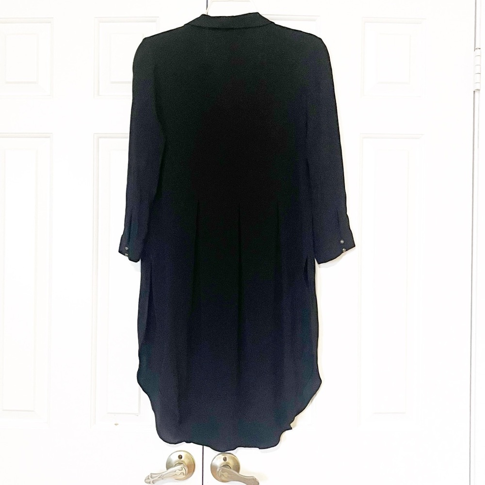 Anthropologie Maeve Ceycan Boho Black Button Front Tunic Shirt Dress. Medium - Picture 11 of 16